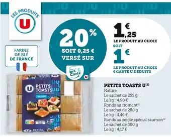 Super U U petits toasts offre