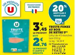 Super U U truite fumée au bois de hêtre offre
