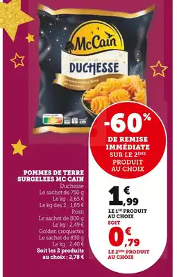 Super U Mccain pommes de terre surgelées offre