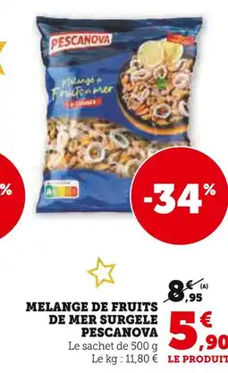 Super U Pescanova melange de fruits de mer surgele offre