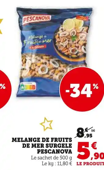 Super U Pescanova melange de fruits de mer surgele offre