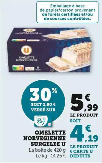Super U U omelette norvegienne surgelée offre