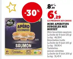 Super U Mix buffet mini bouchées saumon offre