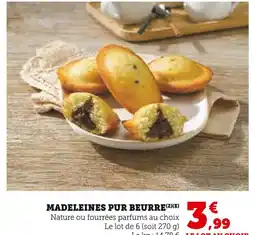 Super U Madeleines pur beurre offre