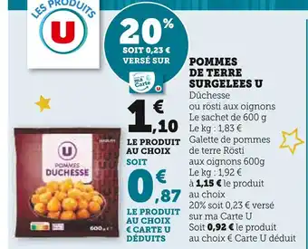 Super U U pommes de terre offre