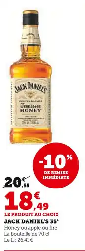 Super U Jack daniel's jack daniel's 35° offre
