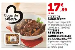 Super U Civet de sanglier offre