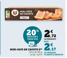 Super U U mini-paté en croûte offre