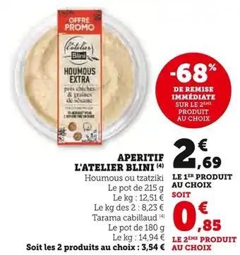 Super U L'atelier blini houmous offre