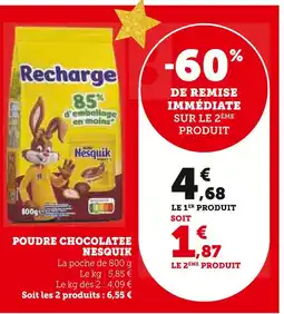 Super U Nesquik poudre chocolatée offre