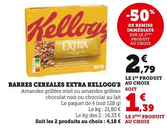 Super U Kellogg's barres céréales extra offre