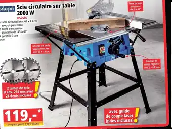 Norma Scie circulaire sur table 2000 W offre