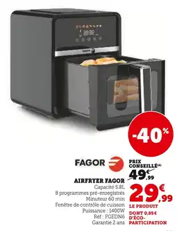 Super U Fagor airfryer offre