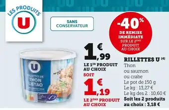 Super U U rillettes thon offre