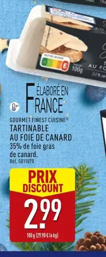 ALDI Gourmet finest cuisine tartinable au foie de canard offre