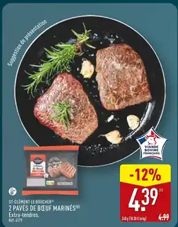 ALDI St-clément le boucher 2 pavés de bœuf marinés offre