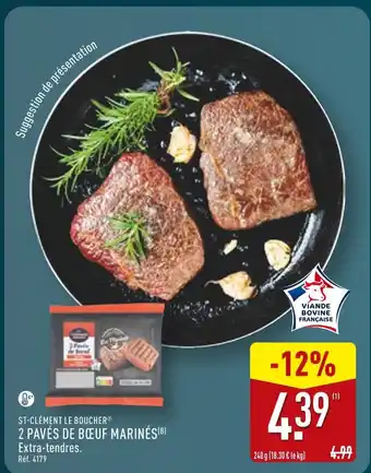 ALDI St-clément le boucher 2 pavés de bœuf marinés offre