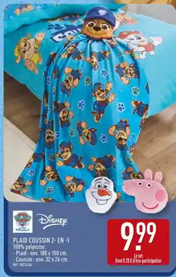 ALDI Disney paw patrol plaid coussin 2-en-1 100% polyester offre