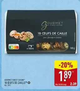 ALDI Gourmet finest cuisine 18 œufs de caille offre