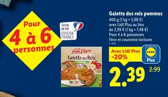 Lidl Maître jean pierre galette des rois pommes offre