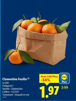 Lidl Clementine feuille offre