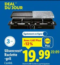 Lidl Silvercrest raclette-gril offre