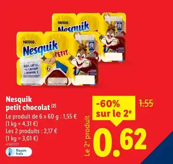 Lidl Nestlé nesquik petit chocolat offre