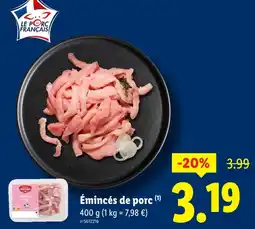 Lidl Émincés de porc offre