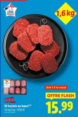 Lidl 16 hachés au bœuf offre