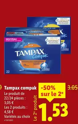 Lidl Tampax compak offre