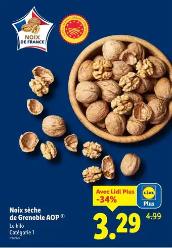 Lidl Noix sèche de grenoble aop offre
