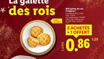 Lidl Mini galette des rois frangipane offre