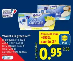 Lidl Envia yaourt à la grecque citron offre