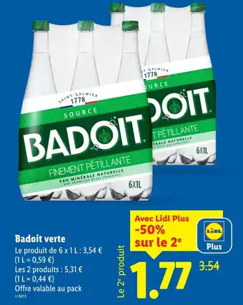 Lidl Badoit verte offre