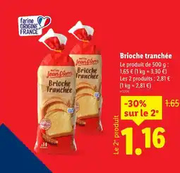 Lidl Maître jean pierre brioche tranchée offre