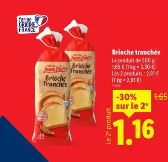Lidl Maître jean pierre brioche tranchée offre