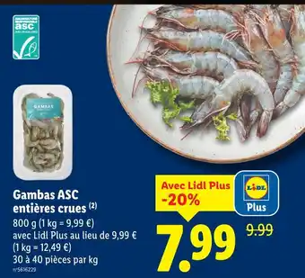 Gambas asc entières crues