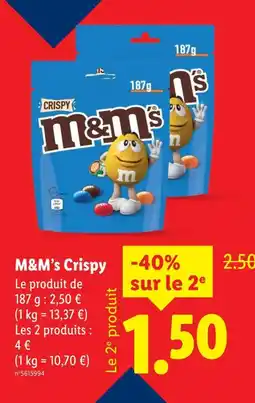 Lidl M&m's crispy offre