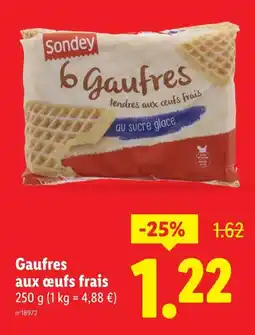 Lidl Sondey 6 gaufres tendres aux œufs frais offre