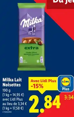 Lidl Milka lait noisettes offre
