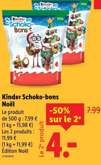 Lidl Kinder kinder schoko-bons noël offre