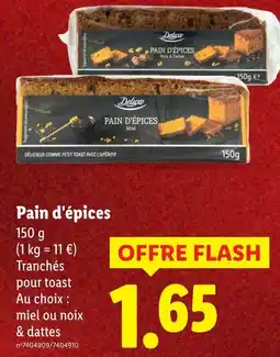 Lidl Deluxe pain d'épices miel offre