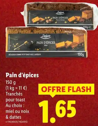 Lidl Deluxe pain d'épices miel offre