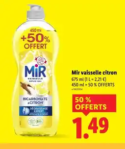 Lidl Mir vaisselle citron offre