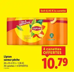 Lidl Lipton saveur pêche offre