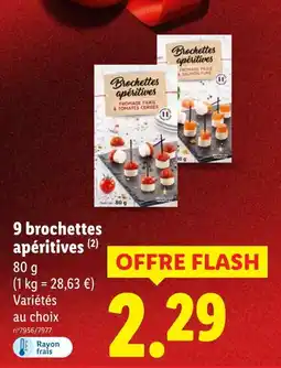 Lidl Brochettes apéritives fromage frais & tomates cerises offre