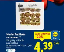 Lidl 16 mini feuilletés au saumon offre