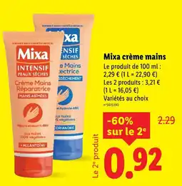 Lidl Mixa crème mains offre