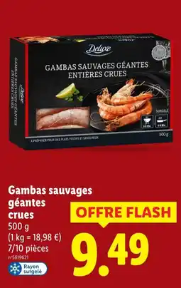 Lidl Deluxe gambas sauvages géantes crues offre