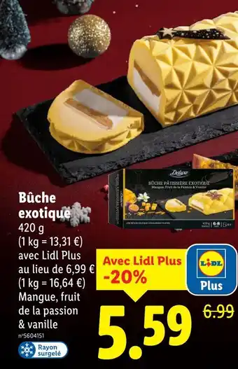Lidl Deluxe bûche exotique offre